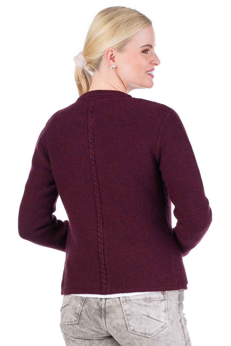 Hammerschmid Trachtenstrickjacke Trachten Strickjacke - FINNLAND - bordeaux günstig online kaufen