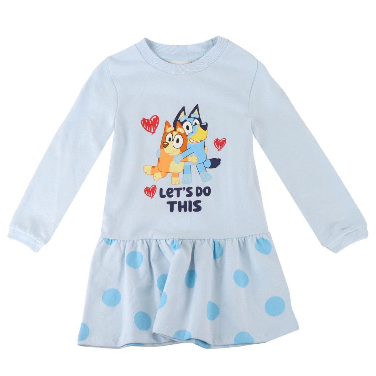 Cerda Bodykleid Bluey Kinder Kleid – French Terry 100 % Baumwolle Freizeitkleid