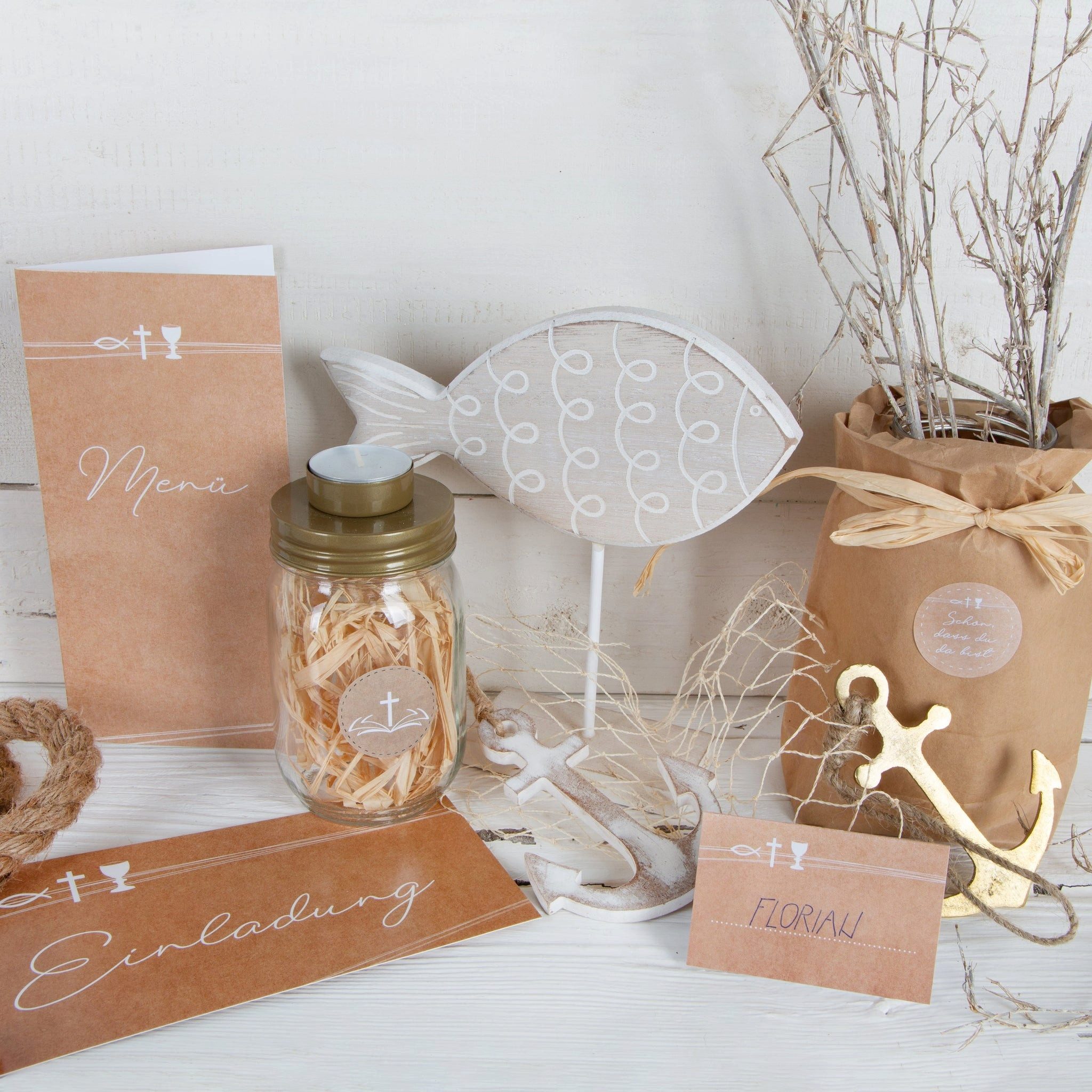 Logbuch-Verlag Dekofigur 10 Einladungskarten Taufe Kommunion günstig online kaufen