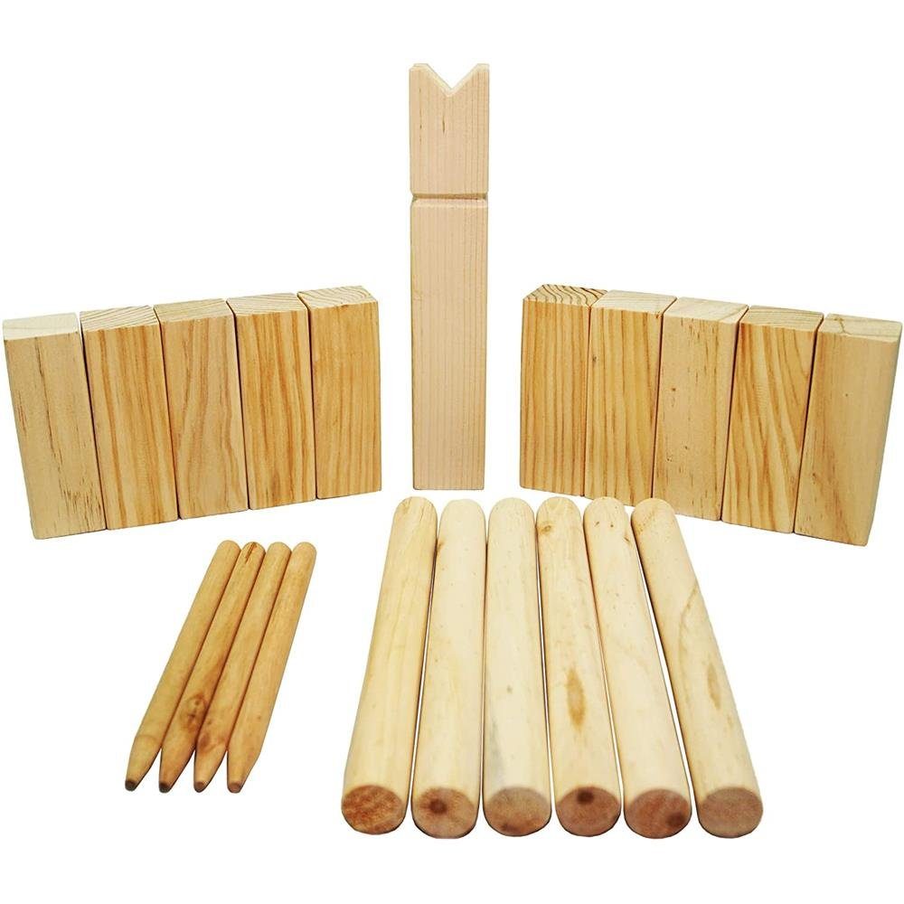 Spielzeug-Gartenset Kubb-Spiel Nordmann-Schach Wikinger-Spiel aus Holz