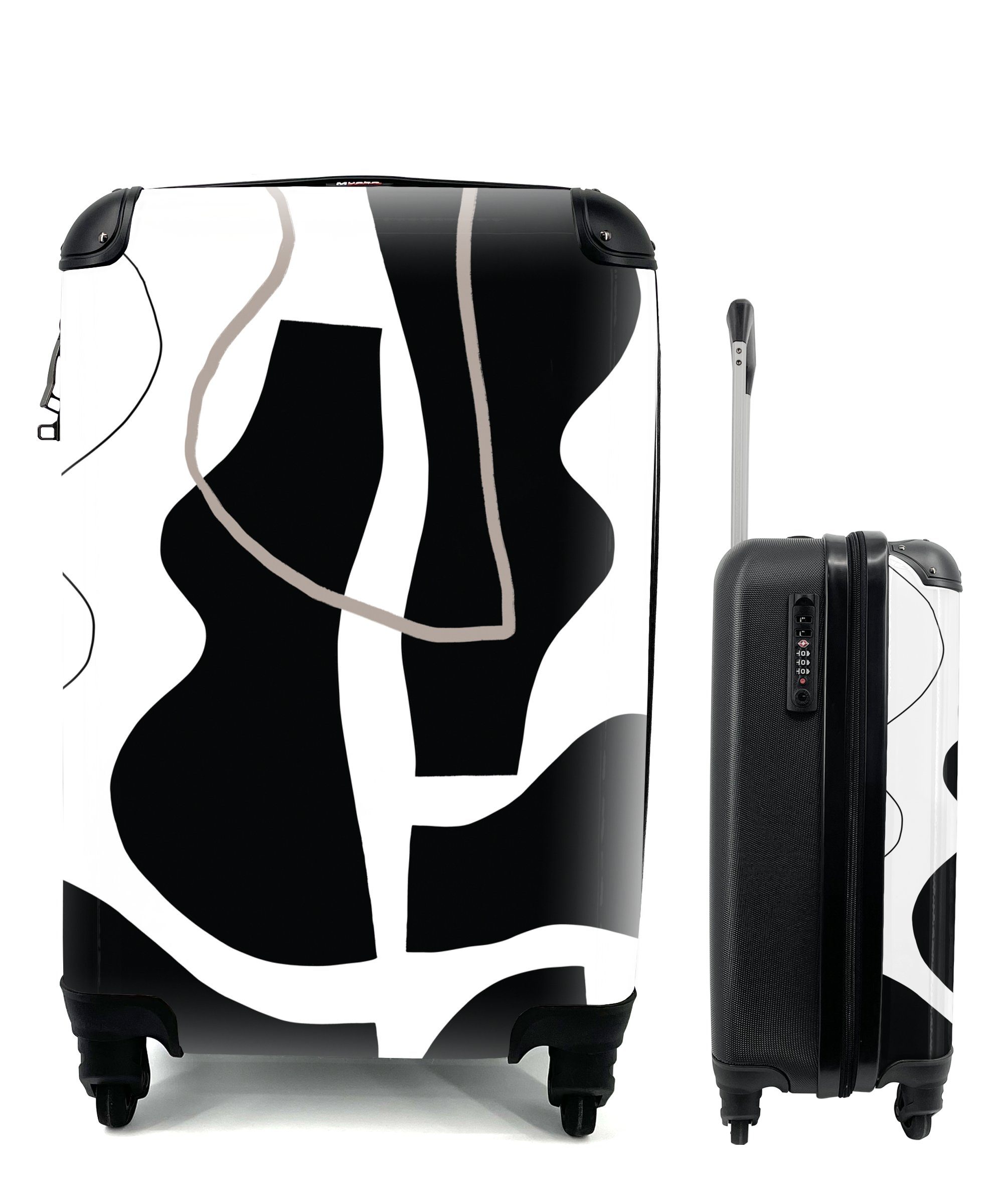 Handgepäck - - Abstrakt Handgepäckkoffer rollen, für Design, 4 Reisetasche Minimalismus MuchoWow Ferien, Trolley, Rollen, mit Reisekoffer