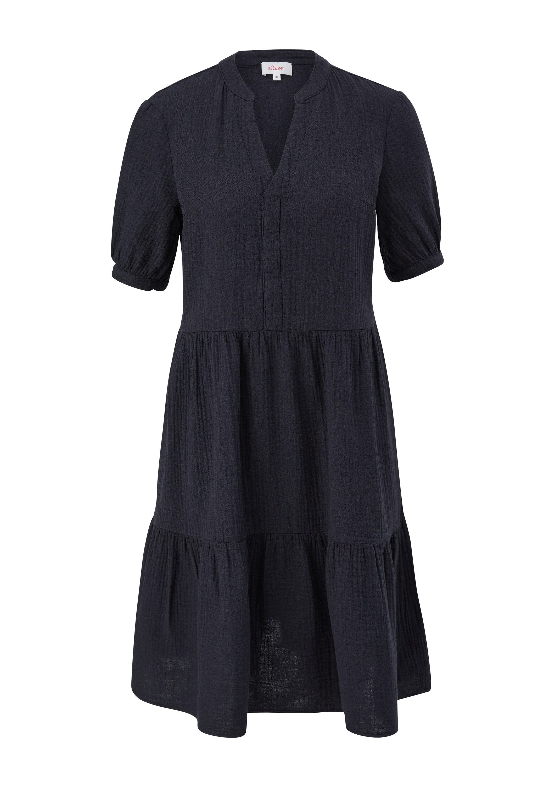 s.Oliver Minikleid Kleid Crinkle-Kleid mit Volants im Loose Fit günstig online kaufen