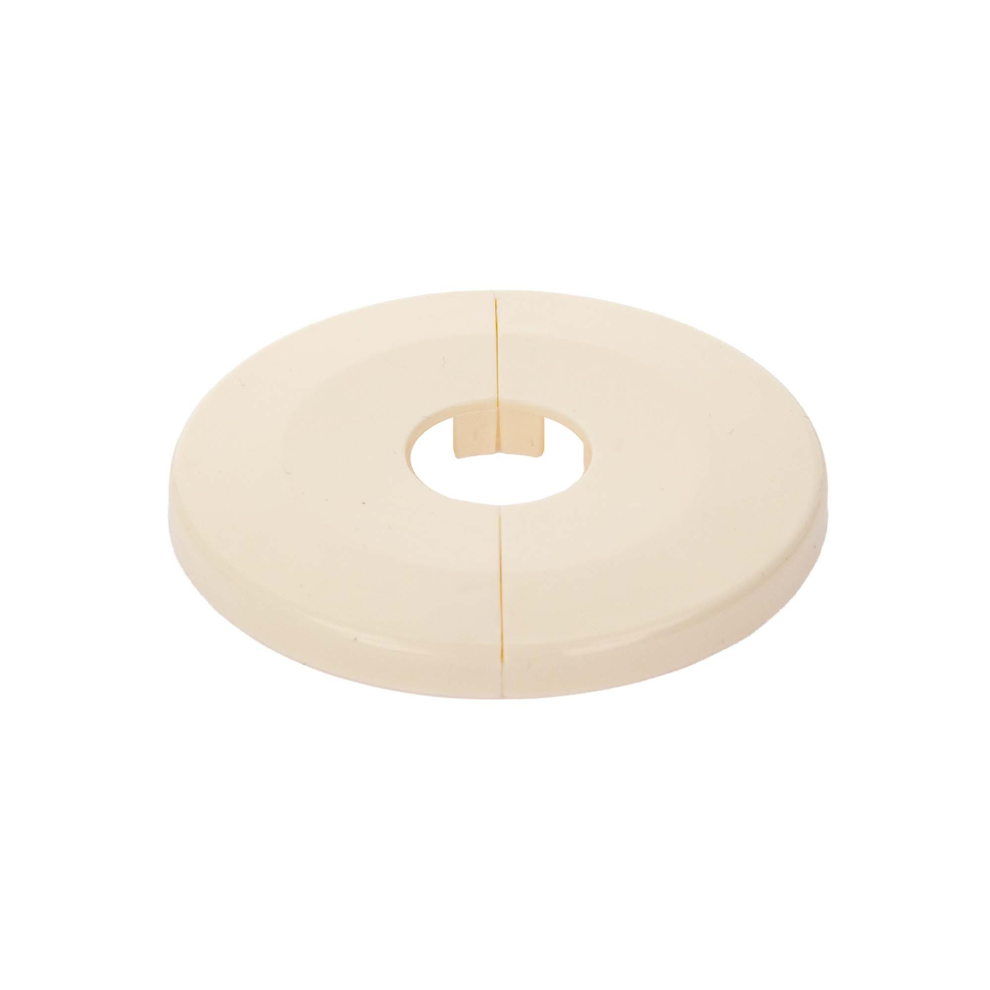 tecuro Badarmatur Scharnierrosette Ø 65 mm x Höhe 6,5 mm - Kunststoff ABS weiß