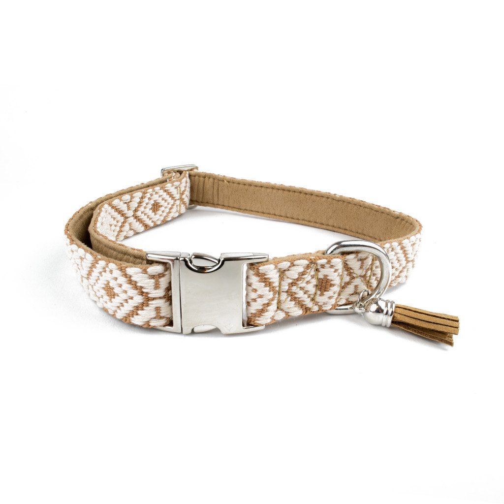 Tierluxe Hunde-Halsband Cappuccino, mit Ethno Muster