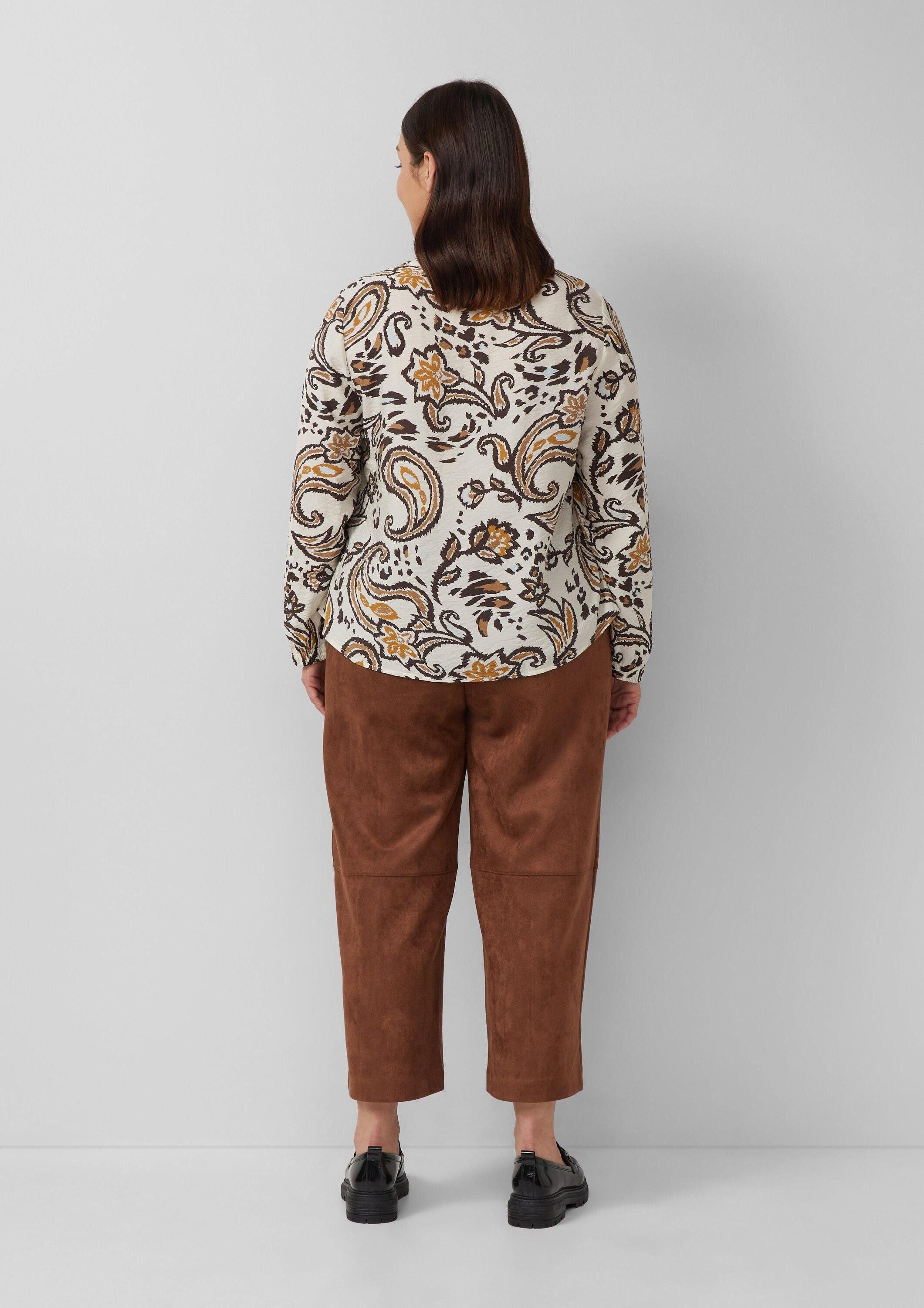 s.Oliver Langarmbluse Bluse Strukturierte Viskosemix-Bluse mit All-over-Print