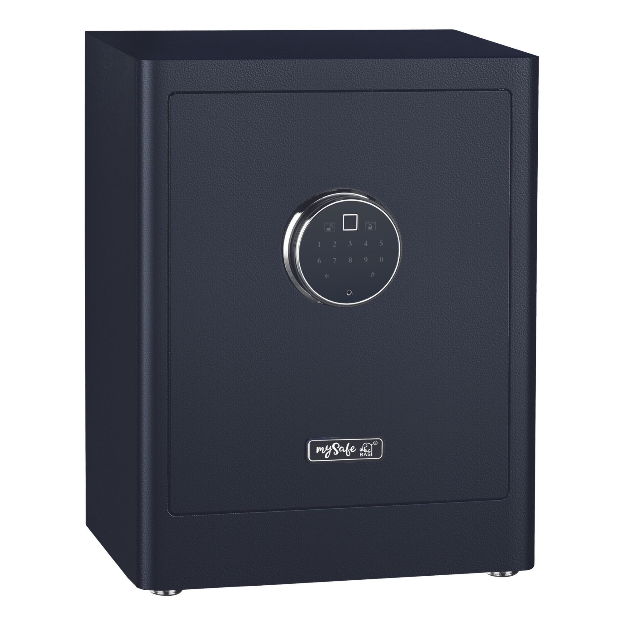 mySafe BASI Tresor Elektrischer Tresor Fingerabdruck, Touchdisplay (Packung, 1-St), Alarm, Code & Fingerprint, 2 Notschlüssel, Notstromaggregat