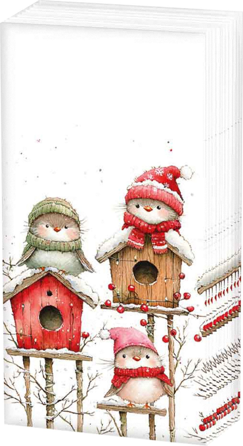 Ambiente® Papiertaschentücher Papiertaschentücher Vogelquartett, 10 Stück