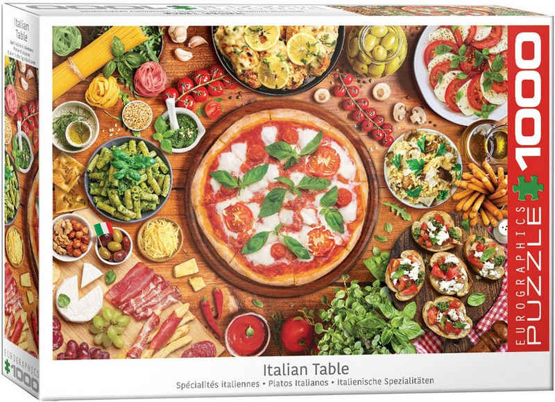 empireposter Puzzle Italienische Köstlichkeiten - 1000 Teile Puzzle im Format 68x48 cm, 1000 Puzzleteile
