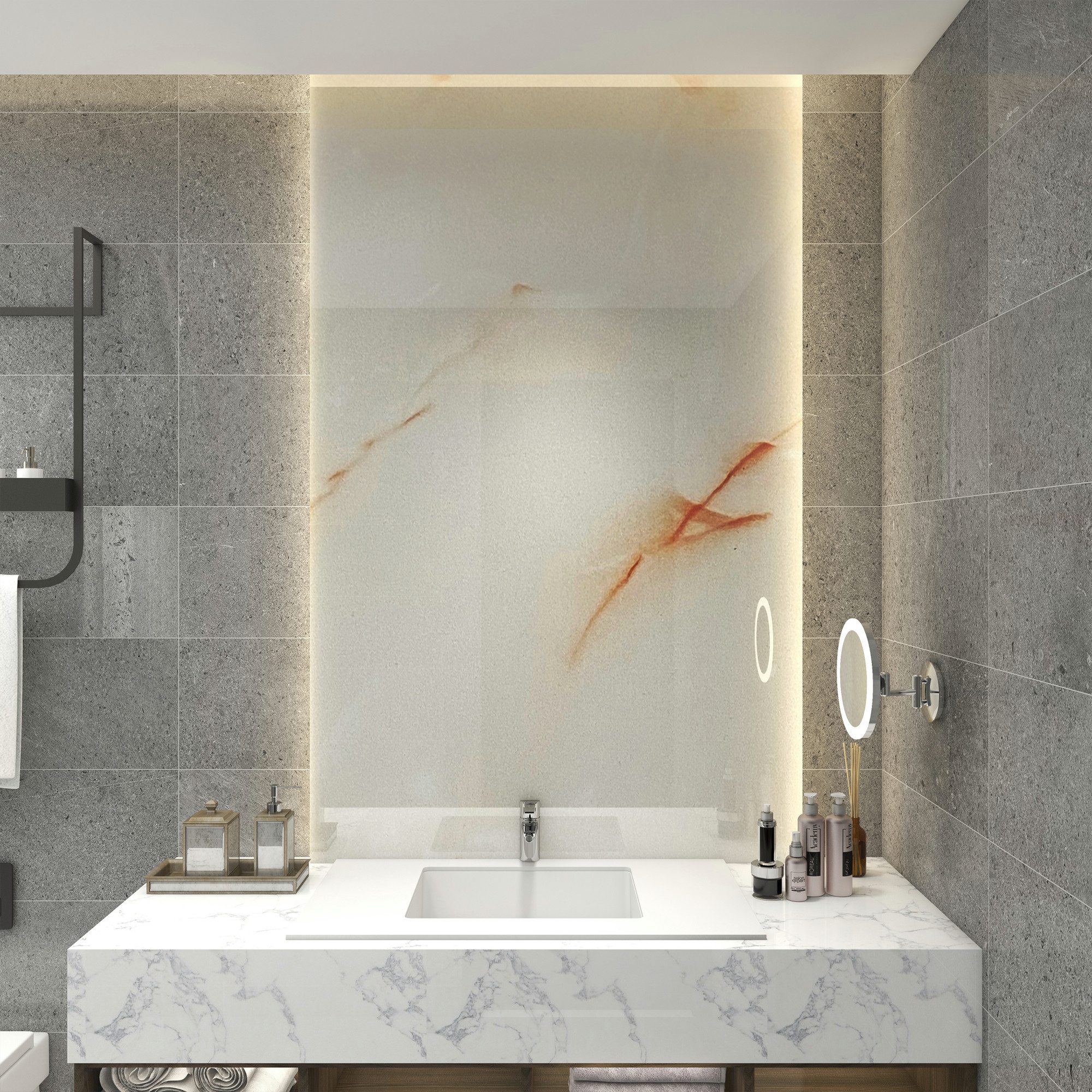 neu.haus Duschrückwand, (Set, 4-tlg), Wandpaneel »Bladel« 120 x 60 cm Jade Marble