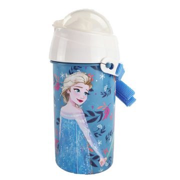 Disney Trinkflasche Disney Die Eiskönigin Anna Elsa Wasserflasche, Flasche mit integriertem Trinkhalm und Tragegurt 500 ml