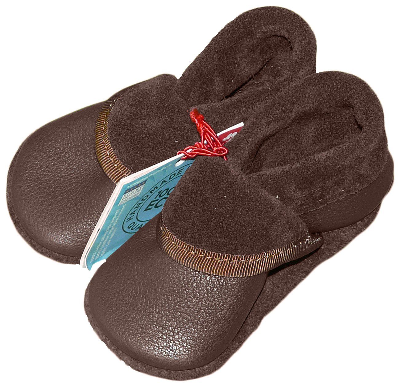 Pololo Klassik Krabbelschuhe Schläppchen öko Leder Naturf. gegerbt Krabbelschuh