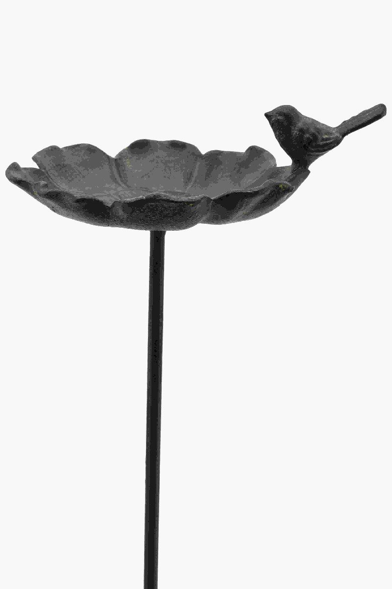 finehomegarden Vogeltränke Futterplatz Vogelbad Metall ArtFerro Ø16cm H106cm 1Vogel, Gartenstecker Deko Stecker Garten Futterstadion / Paket