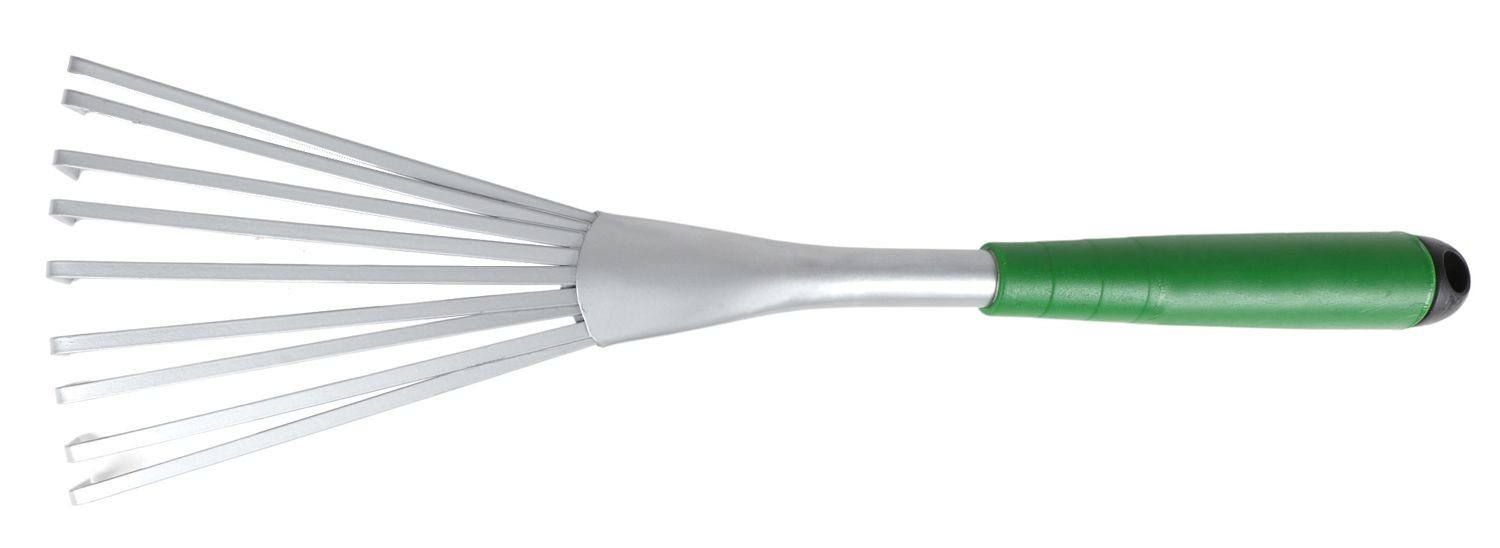 BURI Gartenrechen Kleinrechen mit Kunststoffgriff 41,5cm Fächerrechen Handrechen Harke