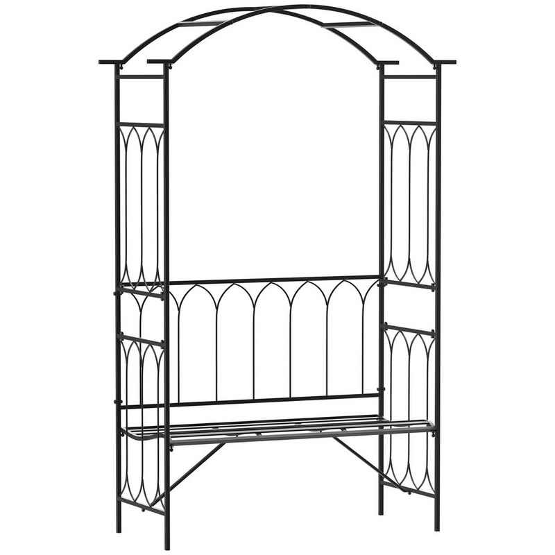 Outsunny Gartenbank Rankgitter (Set, 1-St., 1 Rosenbogen), 2-Sitzer