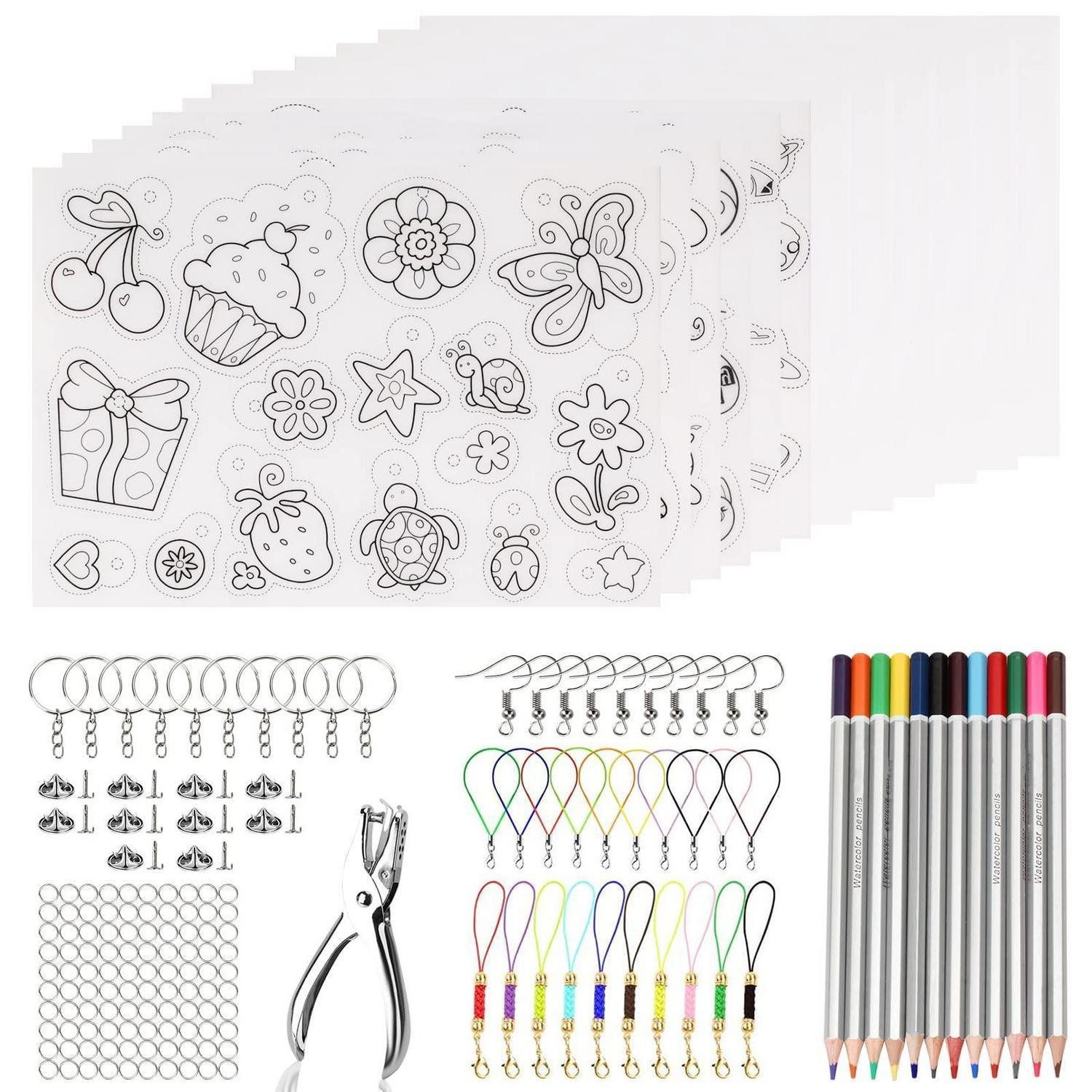 LuxusKollektion Kreativset Schrumpffolie Set A4 12 Bögen Basteln Schmuck