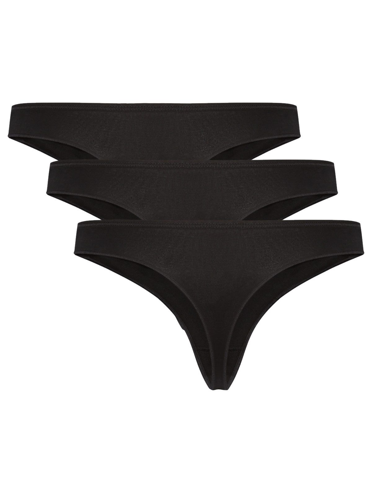 COMAZO String 3er Pack Damen String 2764 (Packung, 3-St) gerader Beinausschnitt