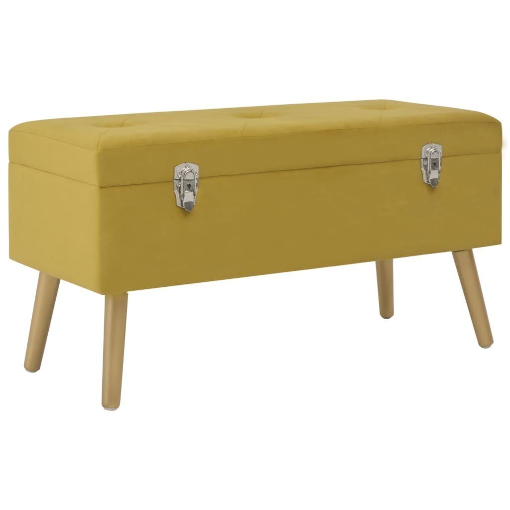 furnicato Truhenbank Bank mit Stauraum 80 cm Senfgelb Samt (1-St)