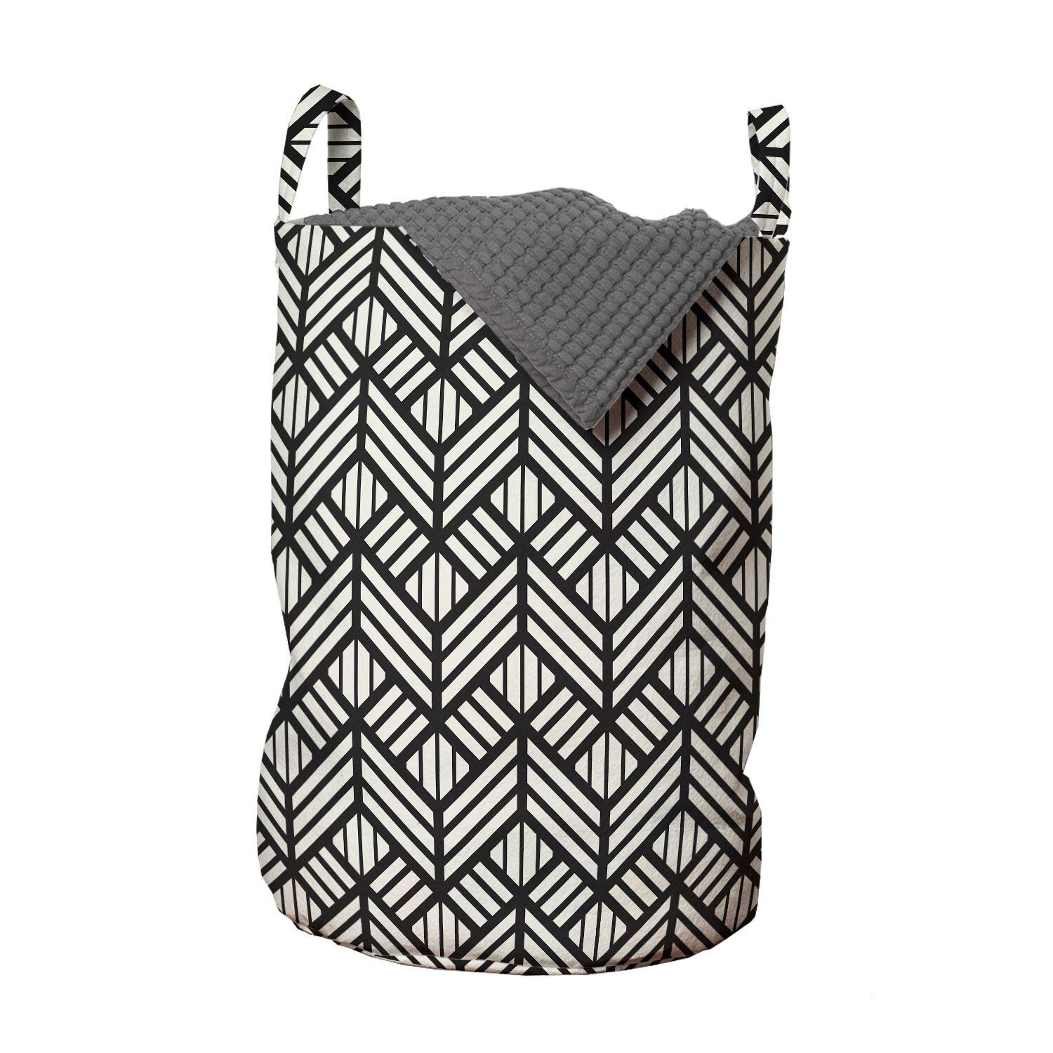 Abakuhaus Wäschesäckchen Wäschekorb mit Griffen Kordelzugverschluss für Waschsalons, Gitter Geometric Grid Mesh-Fliesen