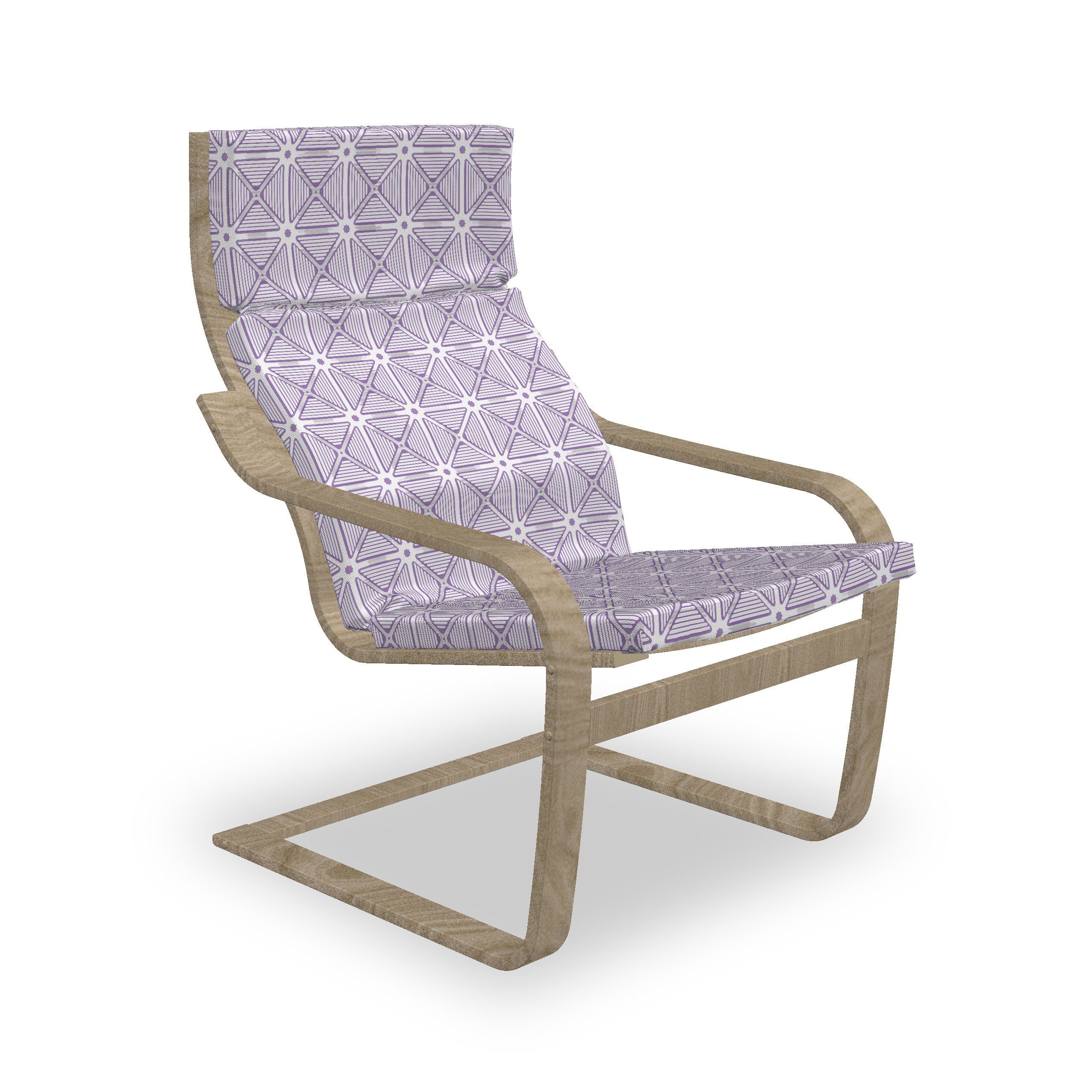 Monotone Triangles Sitzkissen mit mit Polygonen Reißverschluss, Striped Stuhlkissen Abakuhaus Hakenschlaufe und Stuhlkissen