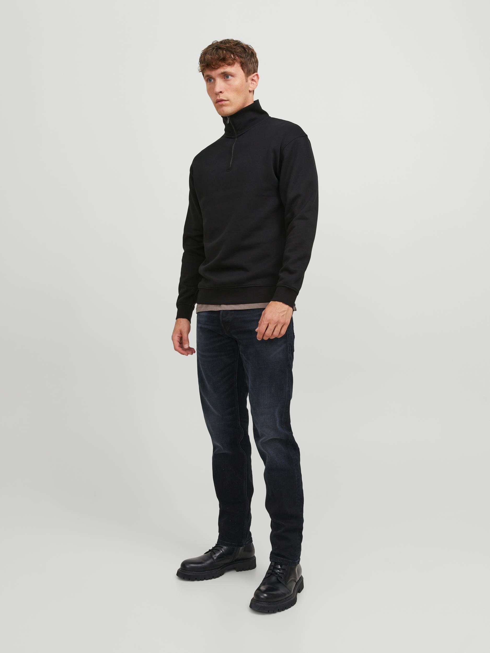 Jack & Jones Sweatshirt JJEBRADLEY SWEAT HALF ZIP NOOS Materialmix, relaxed fit