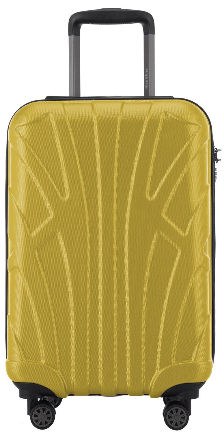 Gelb Robust, Handgepäckkoffer 55 4 L Rollen, cm, Packvolumen Zahlenschloss, Suitline S1, Leicht, 33 TSA