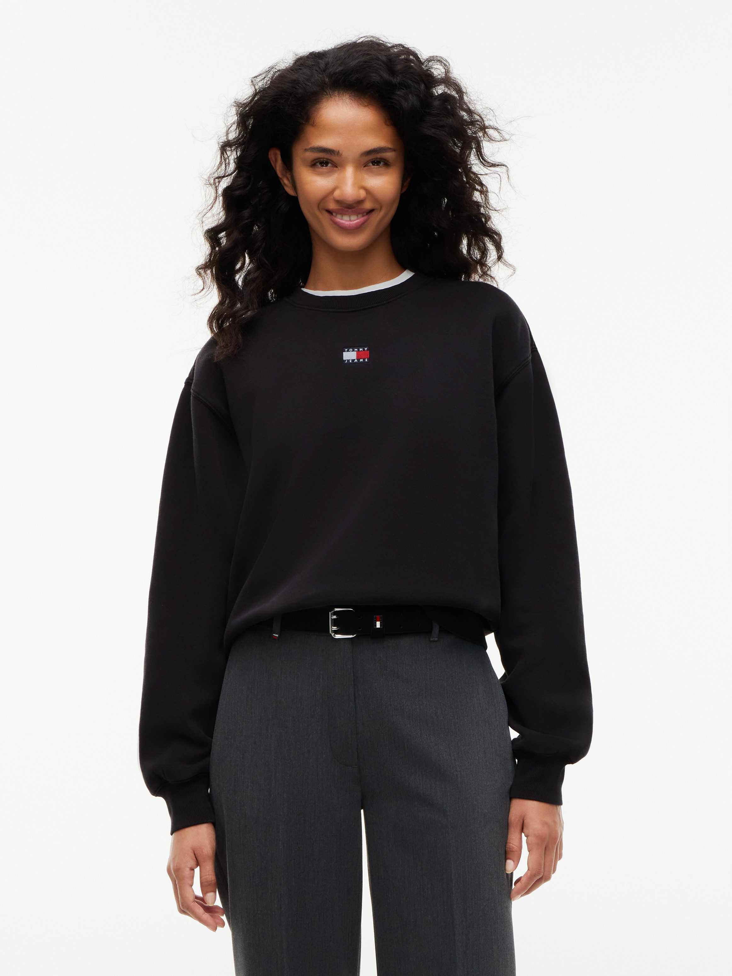 Tommy Jeans Sweatshirt TJW BADGE CREW EXT Baumwollmischung