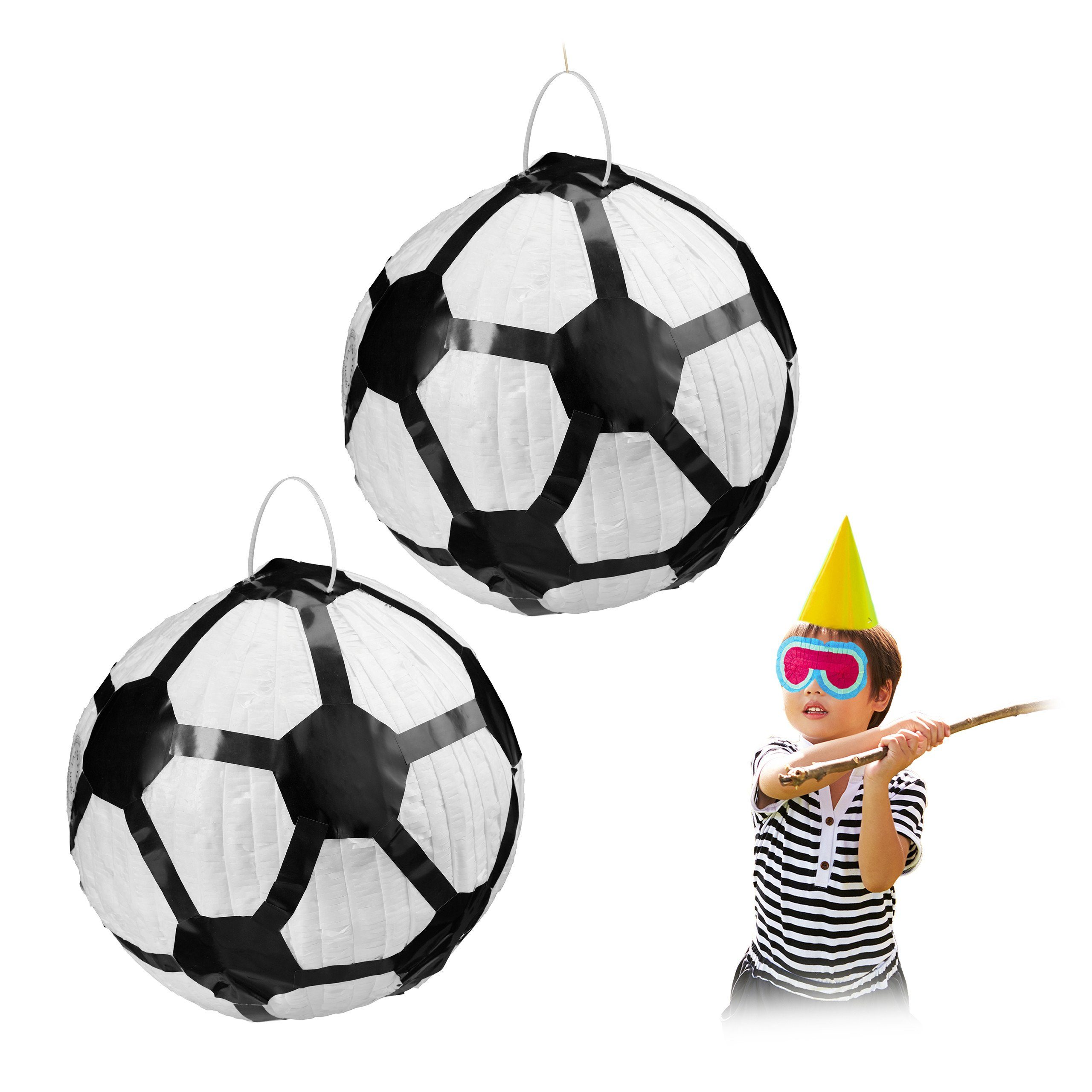 Papierdekoration Pinata Fußball 2 relaxdays x