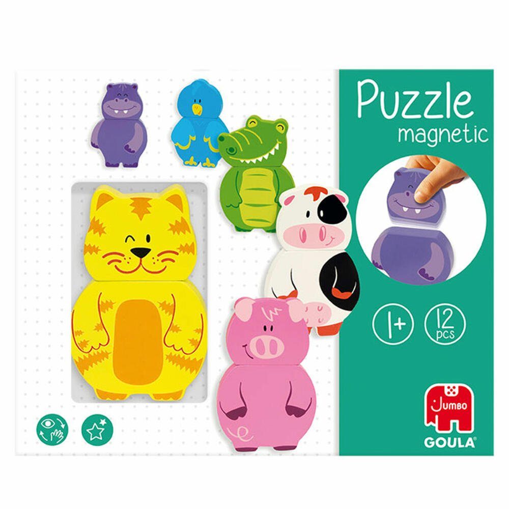 Goula Puzzle Magnetisch Tiere, 12 Puzzleteile