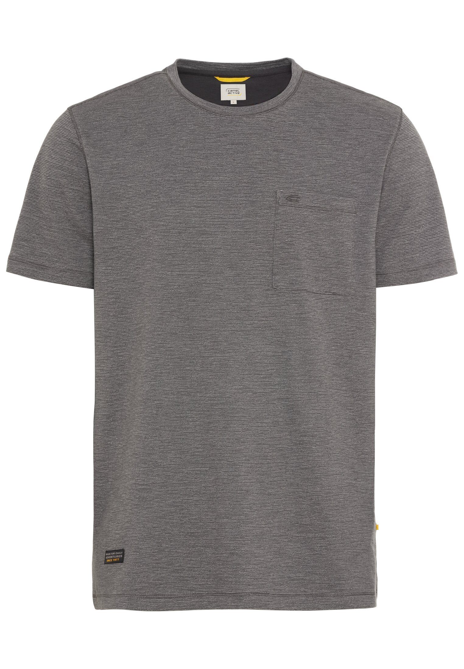 mit T-Shirt Grau camel feinem Streifenmuster active