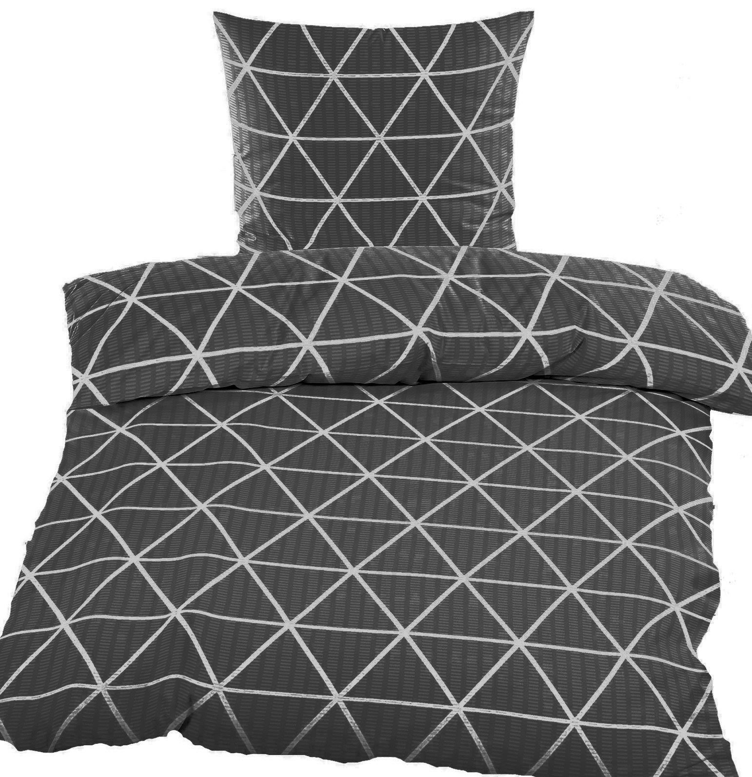 KH-Haushaltshandel Bettwäsche 2-tlg. Seersucker Bettwäsche 135x200 +80x80cm günstig online kaufen