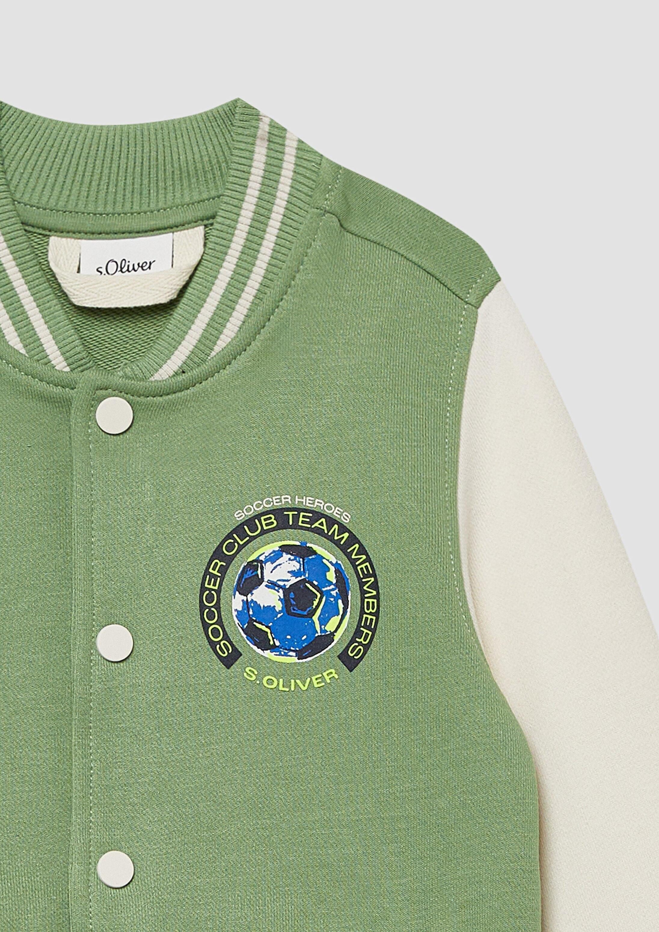 s.Oliver Sweatjacke Sweatshirt Jacke Felpa-Collegejacke mit Kontrastdetails – Bild 4 von 4
