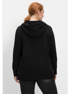 Sheego Sweatshirt Große Größen mit breiter Blende am Ausschnitt