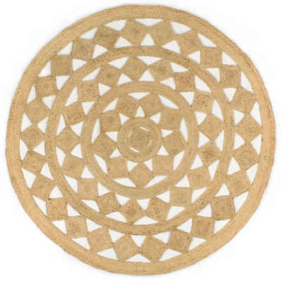 Teppich Handgefertigt Geflochten Jute 180 cm, furnicato, Runde