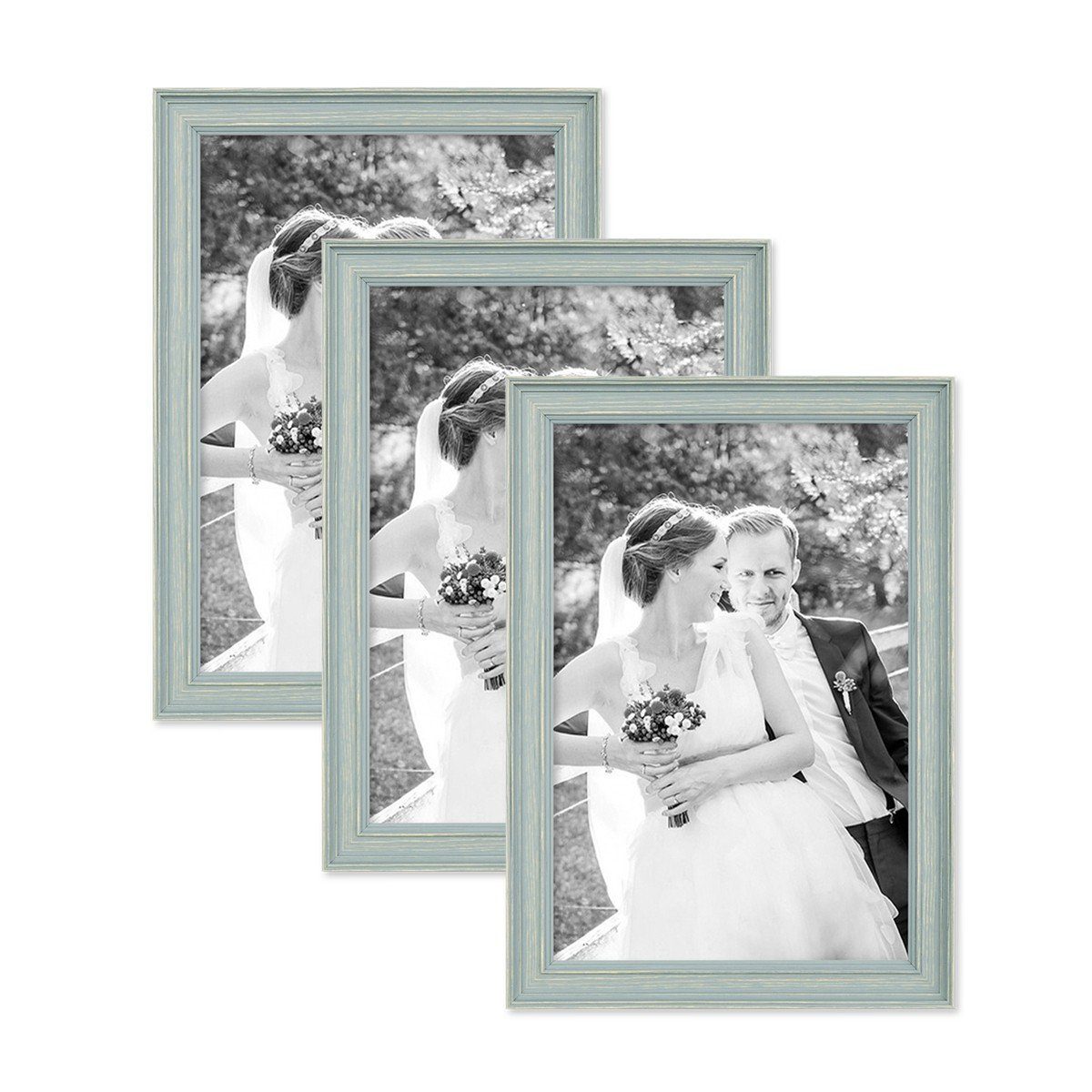 PHOTOLINI Bilderrahmen 3er Set Massivholz-Rahmen im günstig online kaufen