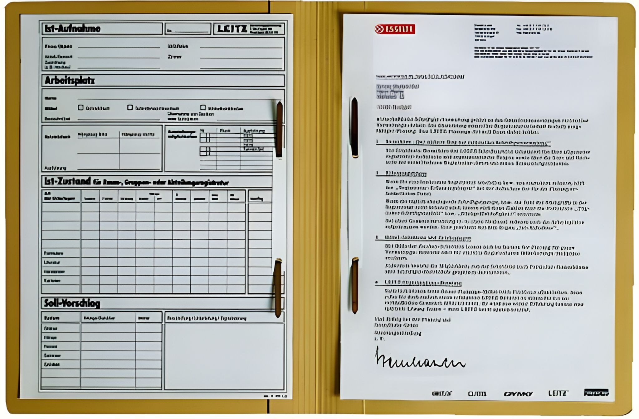 LEITZ Hefter LEITZ Zweifalzhefter chamois A 4 2 Heftmechaniken 8cm Manilakarton