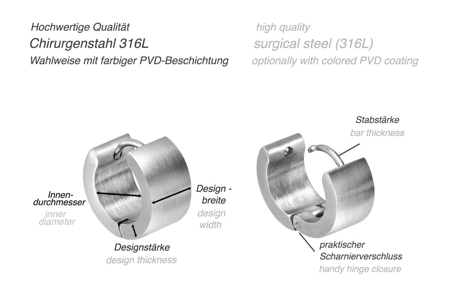 FILANGO Paar Creolen Chirurgenstahl Creolen (Creolen, 1-tlg) – Bild 2 von 3