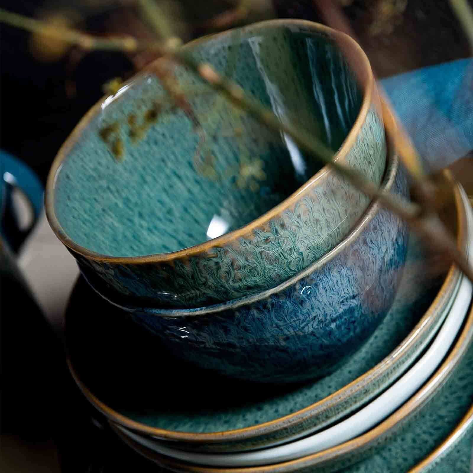 LEONARDO Schale Matera 15,3 Keramik, Keramikschale, Keramikschalen (6x ø 6-tlg) Blau cm Set, 6er