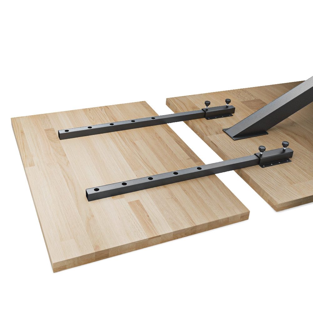 Prima-Online Möbelbeschlag Tischverlängerung Metall 2er Set Ansteckbeschlag 70 cm, schwarz