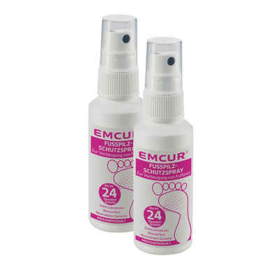 EMCUR Fußspray Fußpilz Schutzspray, Spray zur vorbeugenden Behandlung gegen Pilzinfektionen, 2 x 50 ml