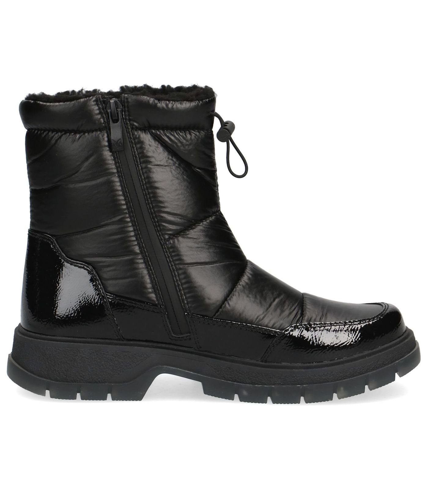 Schwarz Lederimitat Stiefelette Stiefelette Caprice