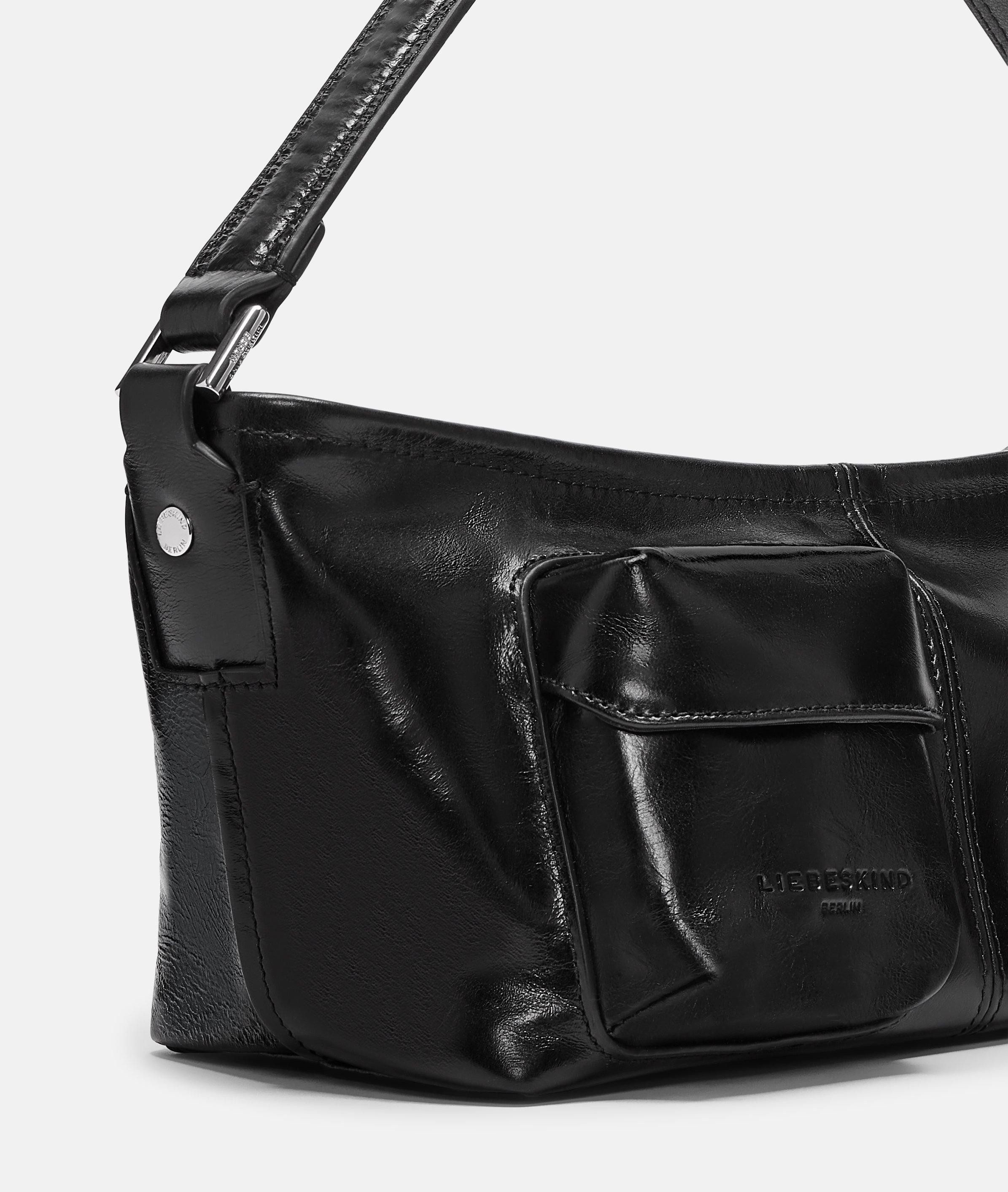 Liebeskind Berlin Schultertasche Crossbody, Handliche Shoulderbag aus glänzendem Rindsleder