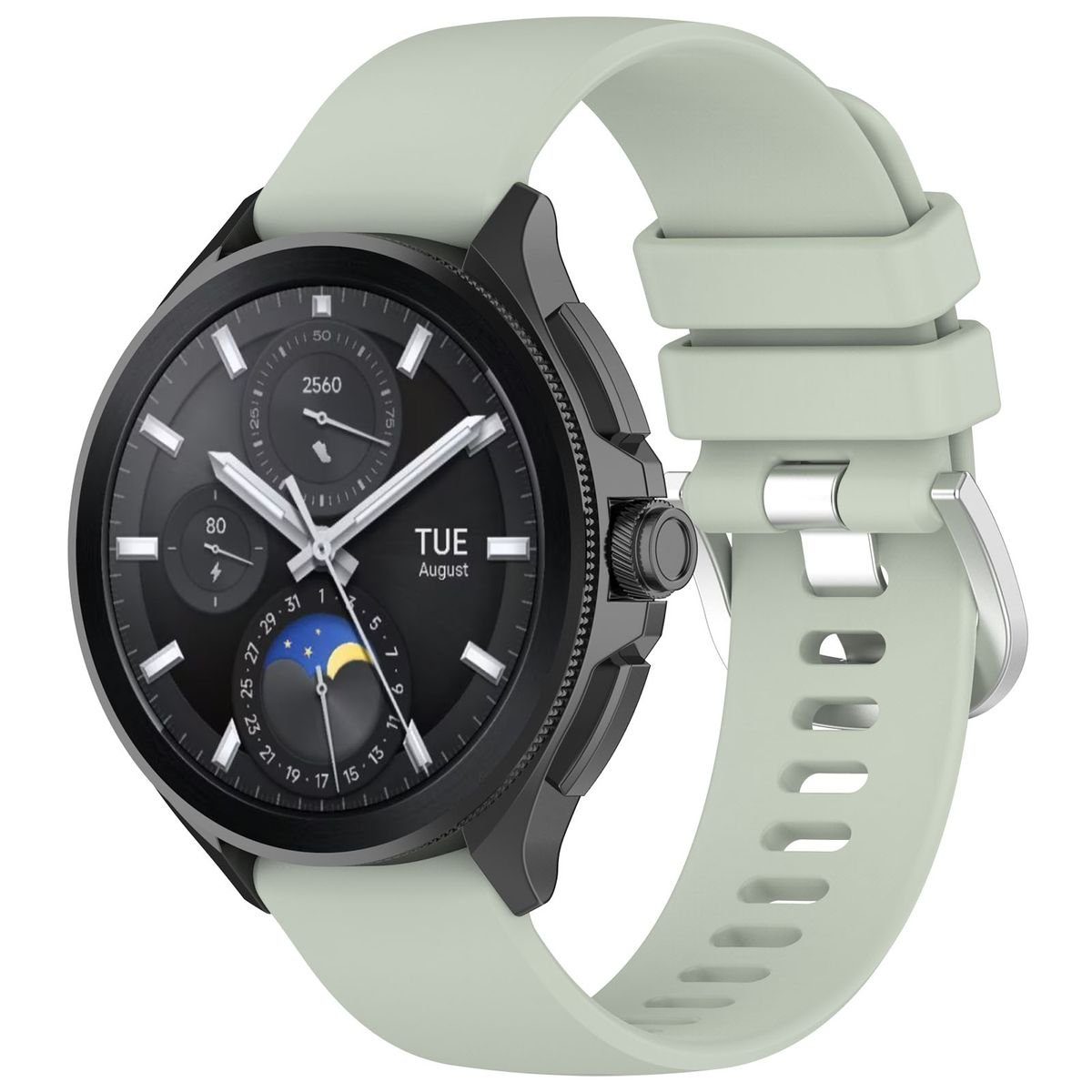 Wigento Smartwatch-Armband Für Xiaomi Watch S3 hochwertiges Glänzend Silikon Ersatz Armband Grün