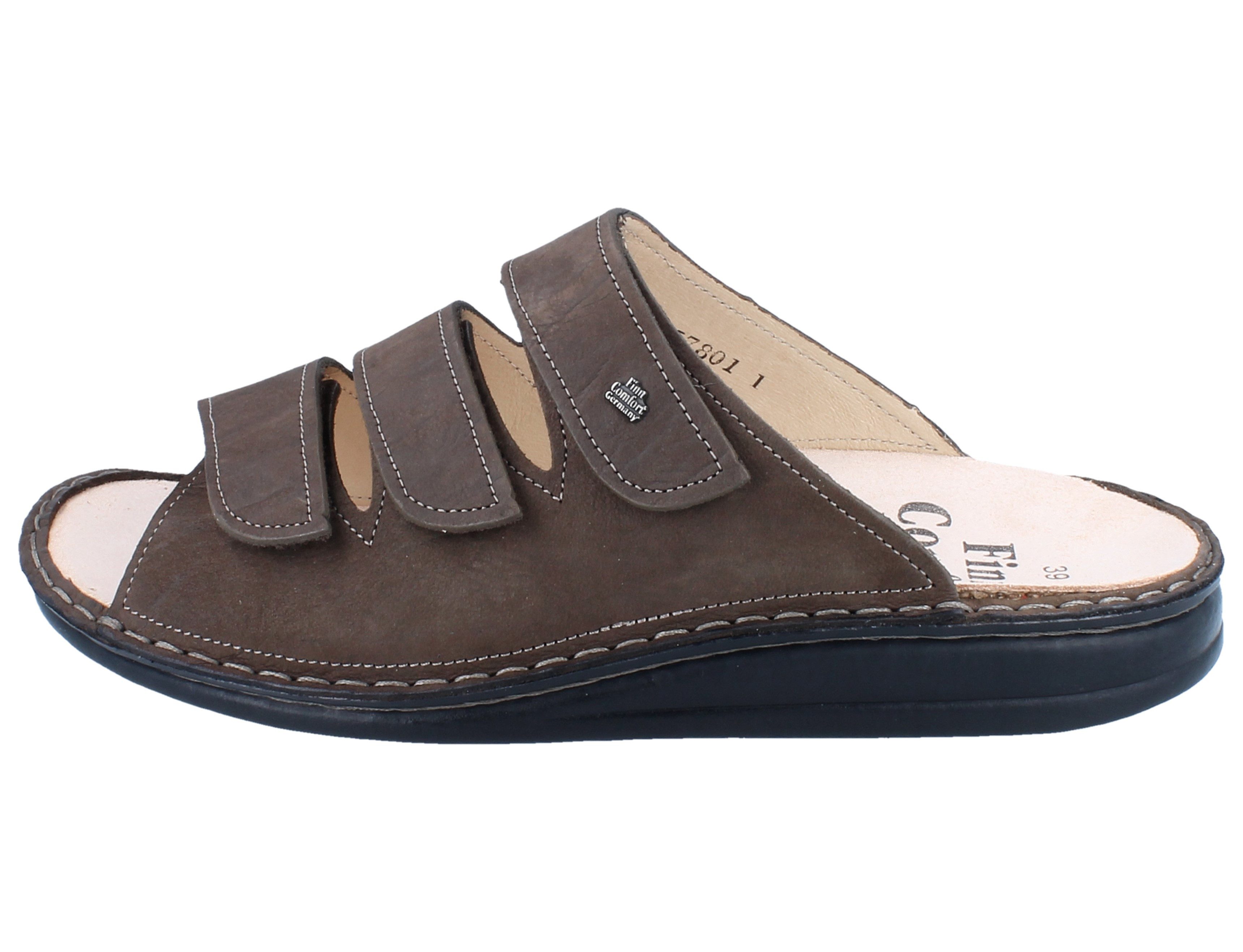 Finn Comfort FINN COMFORT Korfu Damen Herren Pantolette braun Nubukleder - Größe: Pantolette Wechselfußbett