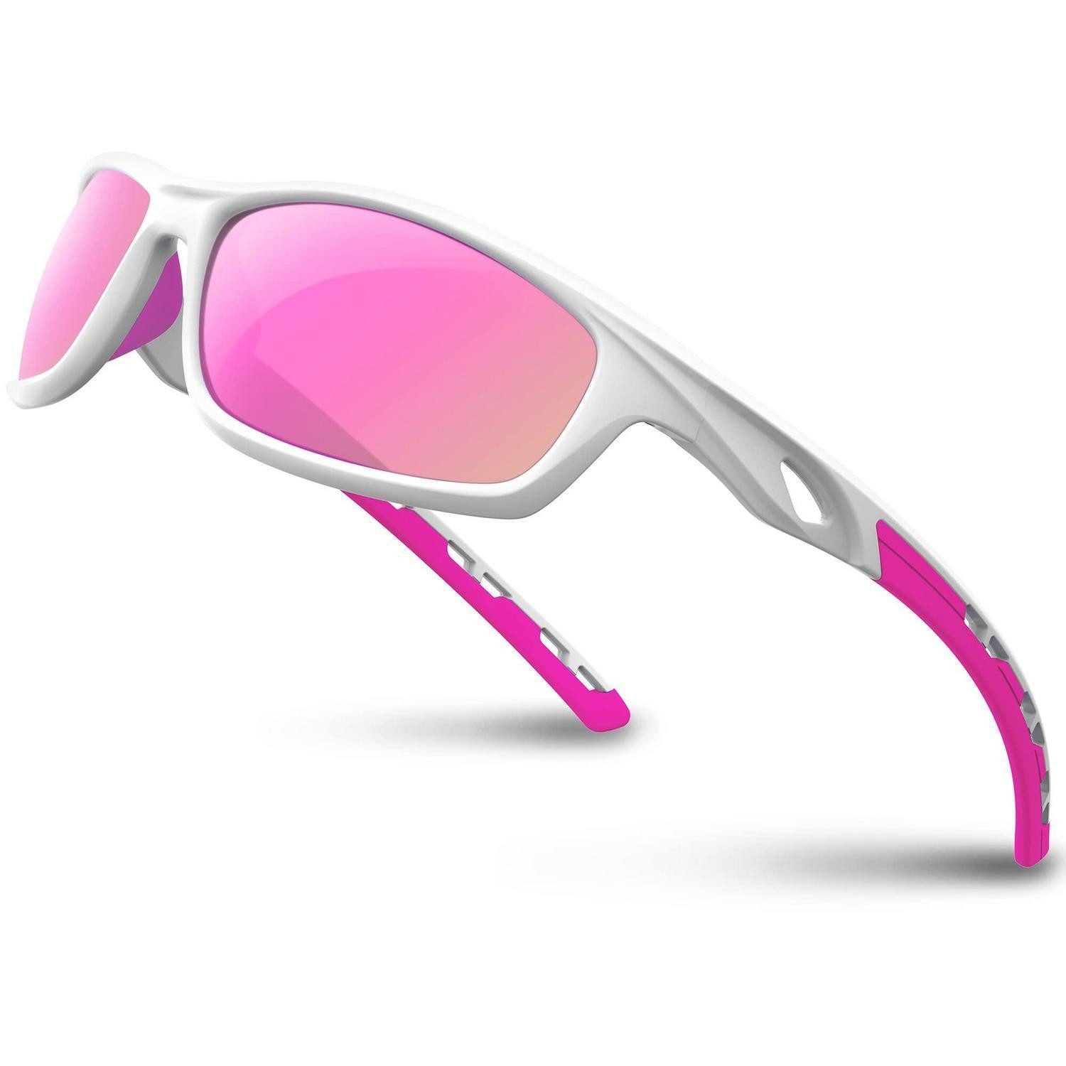 LuxusKollektion Sportbrille Sonnenbrille Herren polarisierte TR90 Rahmen 33-whitepink