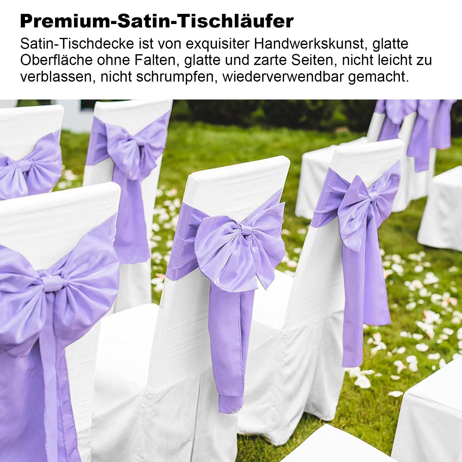 Tischläufer x Satin 275 30 cm lang Lila aus (12-tlg) MAGICSHE