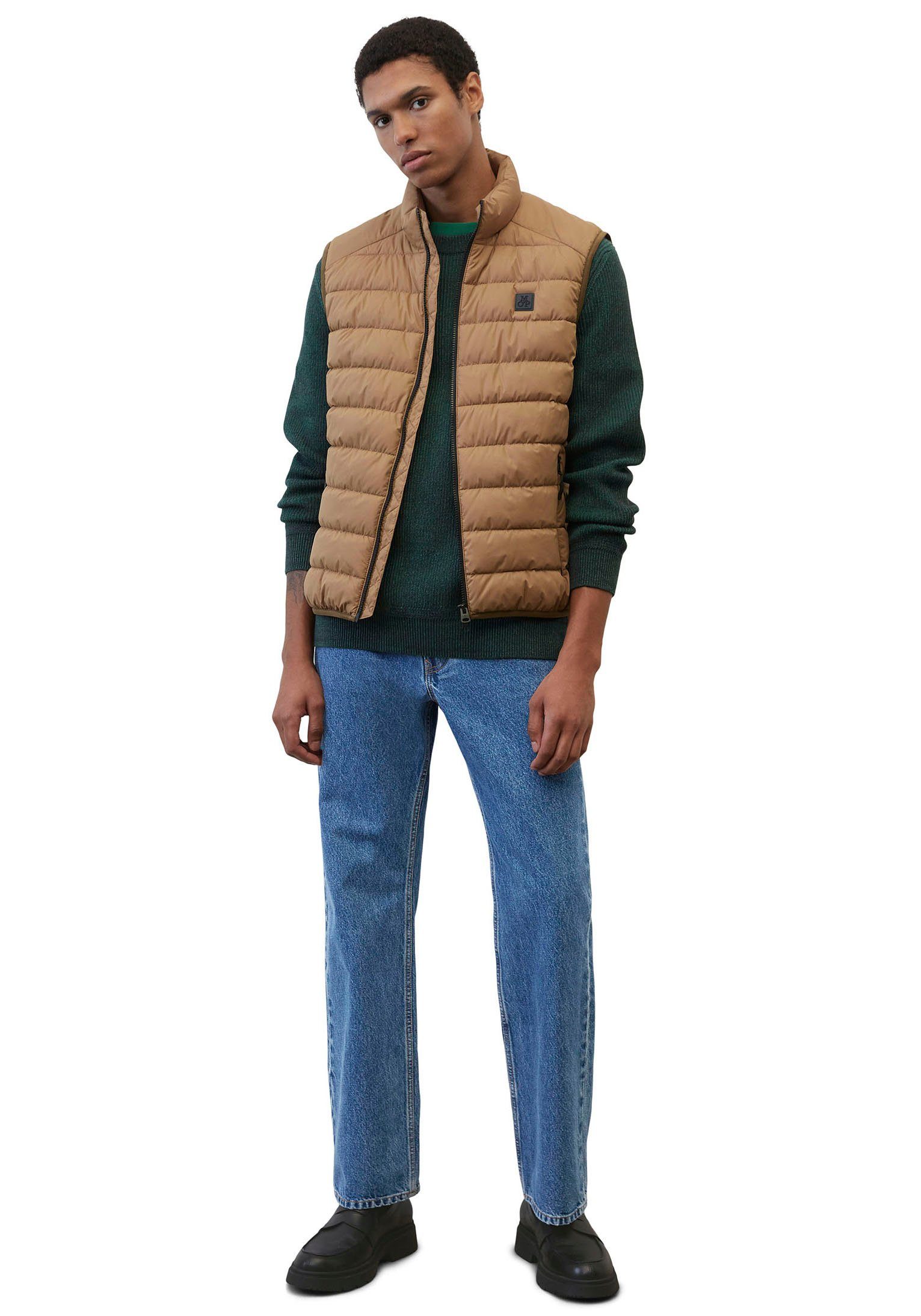 Marc O'Polo Steppweste Vest, mit sdnd, brown collar casabella Oberfläche wasserabweisender stand-up