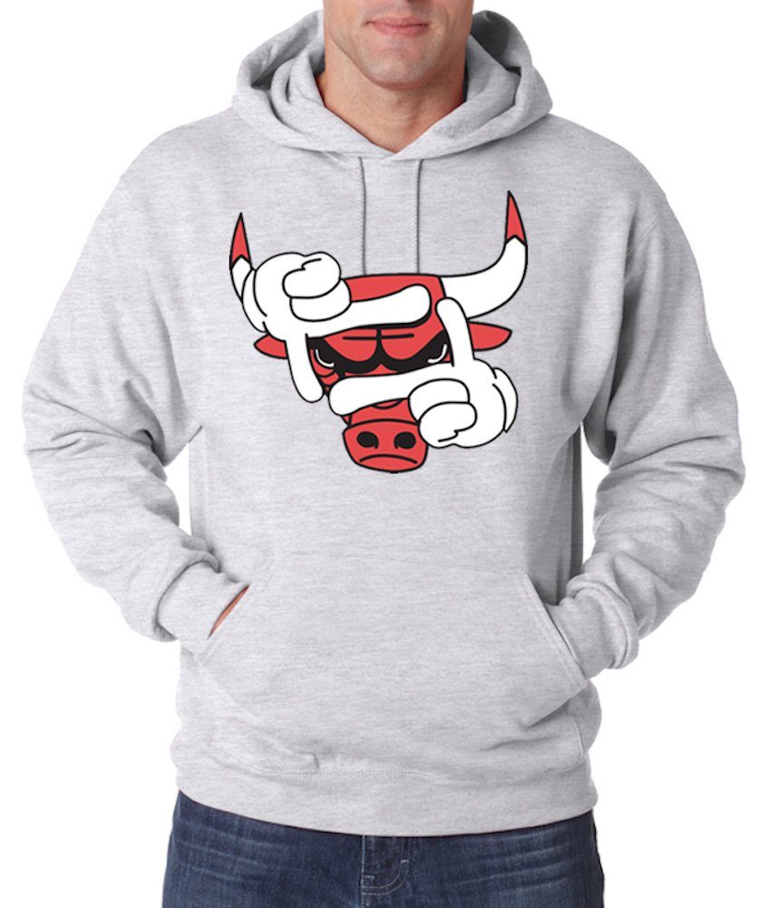 Youth Designz Kapuzenpullover Bulls Herren mit Grau Print modischem Pullover Hoodie