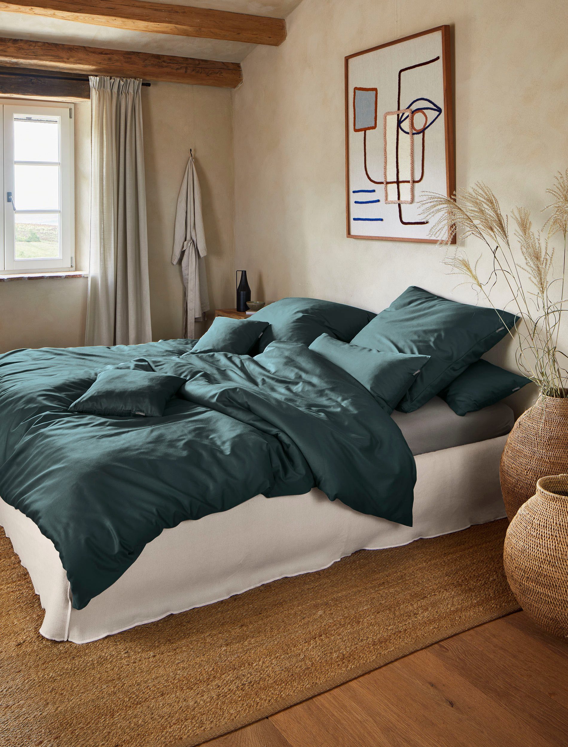 Irisette Bettwäsche Premium Satin Bettwäsche Paris, Mako-Satin, 2 teilig, hochwertige Uni Premium Bettwäsche mit Reißverschluss, 100% Baumwolle