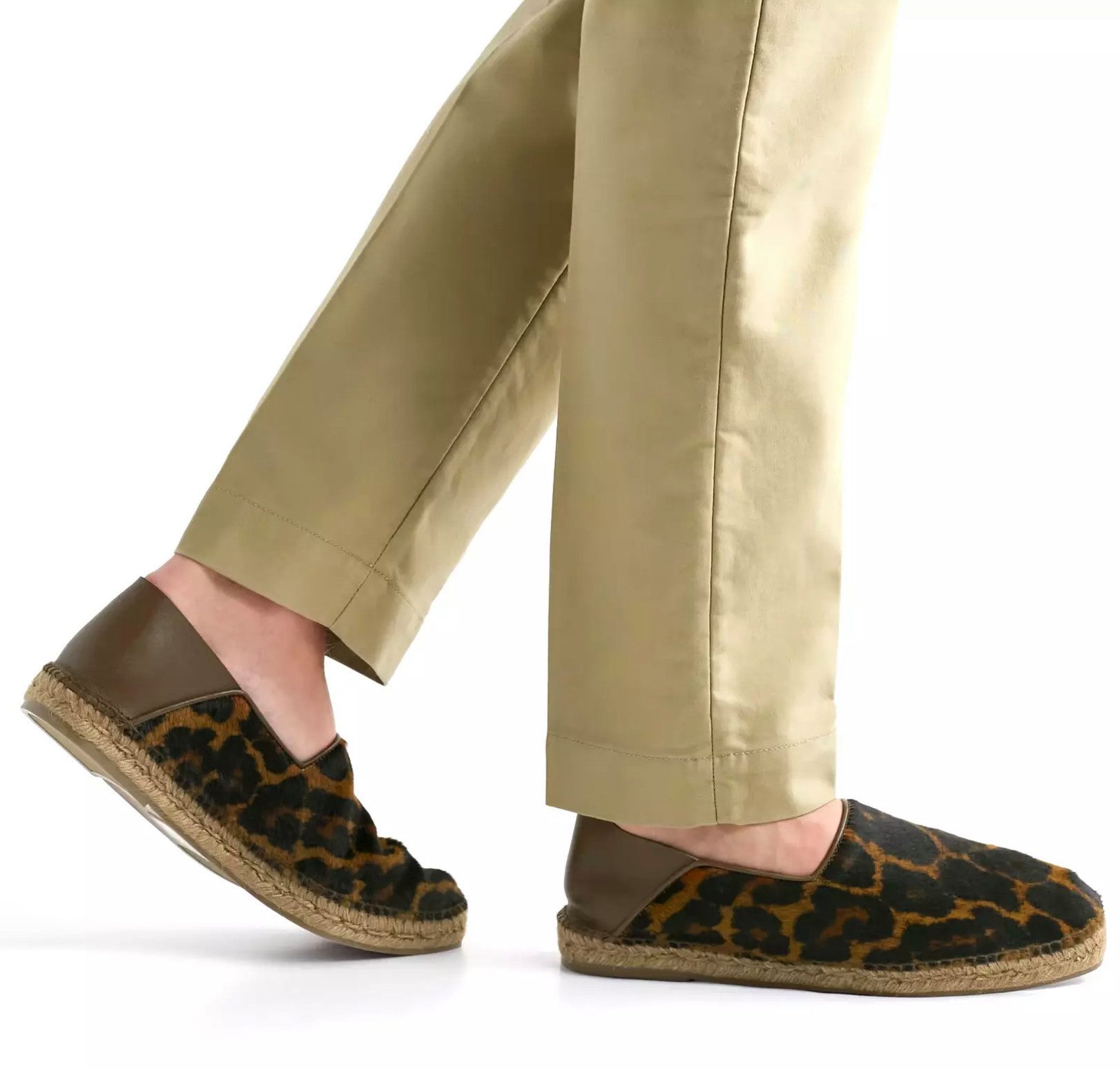 Tom Ford Barnes Leopardenmuster Schuhe aus Kuhfell Espadrille Zusammenklappbare Ferse, Wildleder, weich und atmungsaktiv