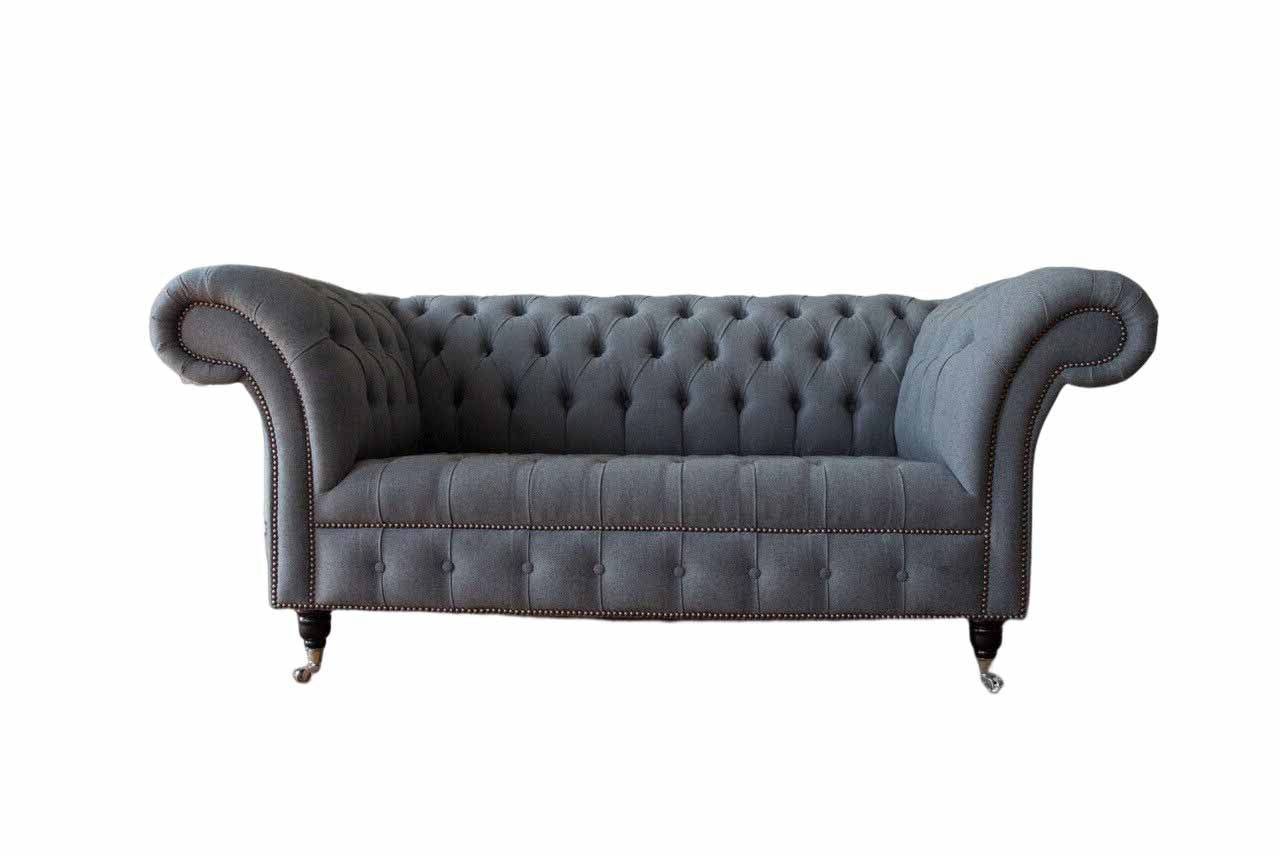 JVmoebel Chesterfield-Sofa, Sofa Chesterfield Textil Wohnzimmer Klassisch Design Sofas